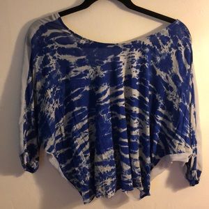 Blue & Gray Open Back Top XL